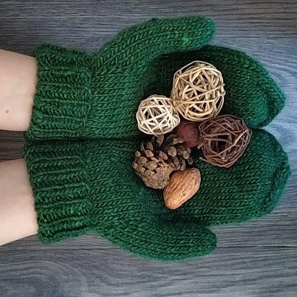 Hand Knit Alpaca Silk Mittens - Picture 5 of 9